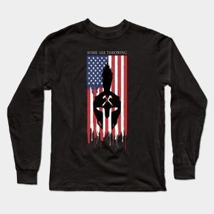 The Axe Shoppe | Rome Axe Throwing American Flag Long Sleeve T-Shirt